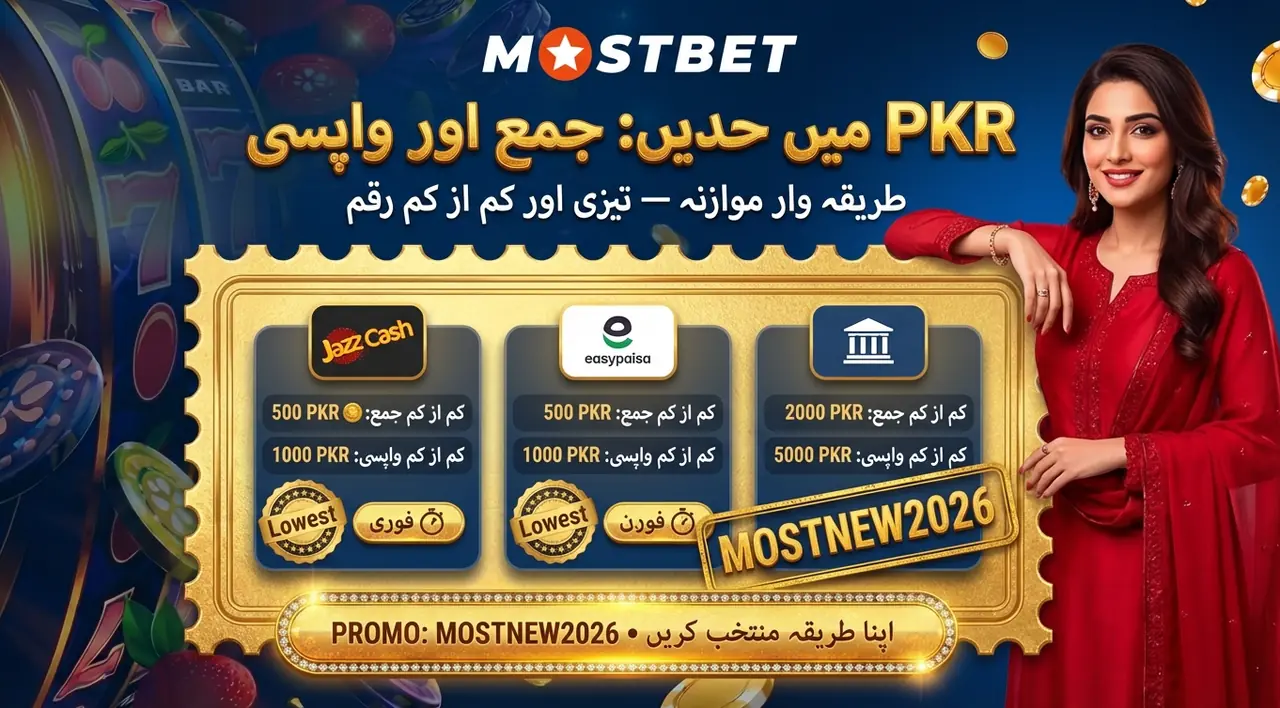 Mostbet minimum deposit اور withdrawal PKR