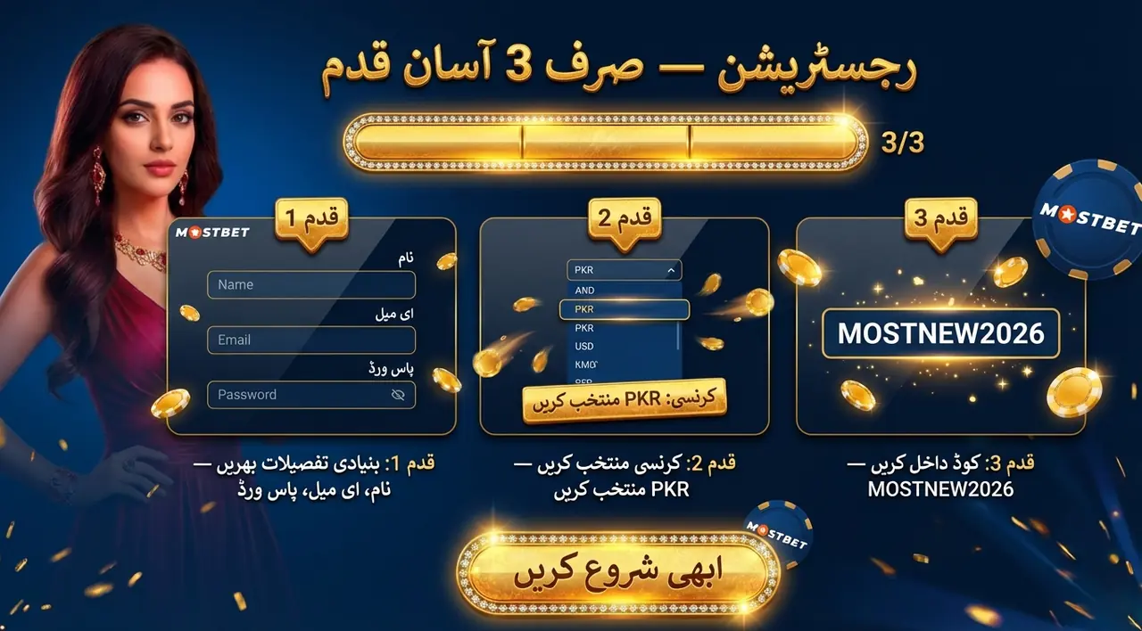 Mostbet پر اکاؤنٹ بنانے کا طریقہ